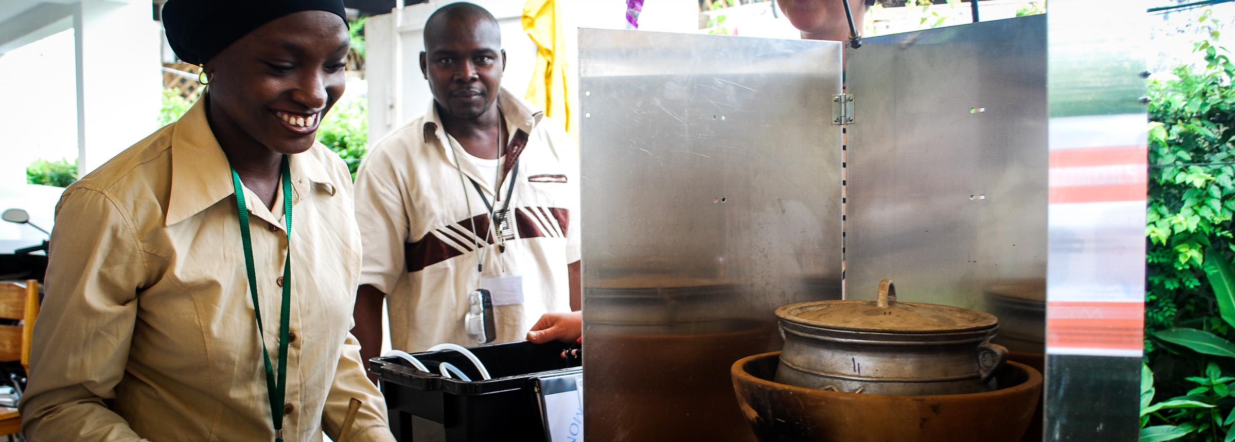 Woman using cookstove